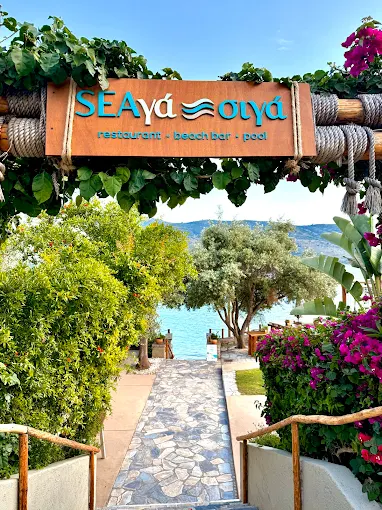 Evening dining atmosphere by the Ionian Sea