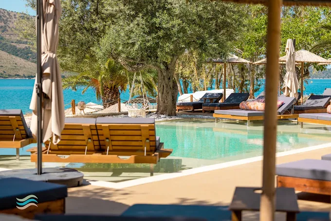 Beach in Plataria with turquoise Ionian water