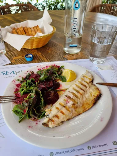 Sunset dining by the Ionian Sea in Plataria